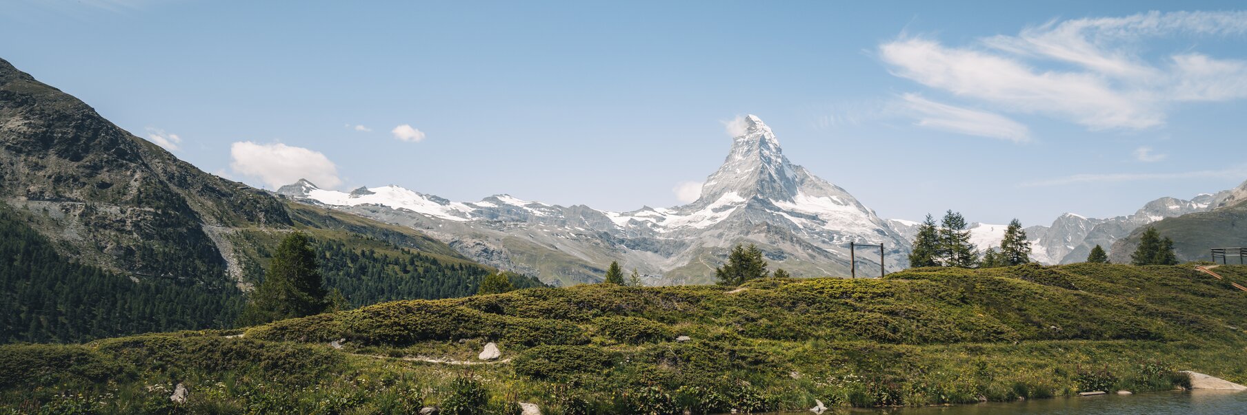 Ufer des Leisee mit Matterhorn Blick  | © Zermatt Bergbahnen 