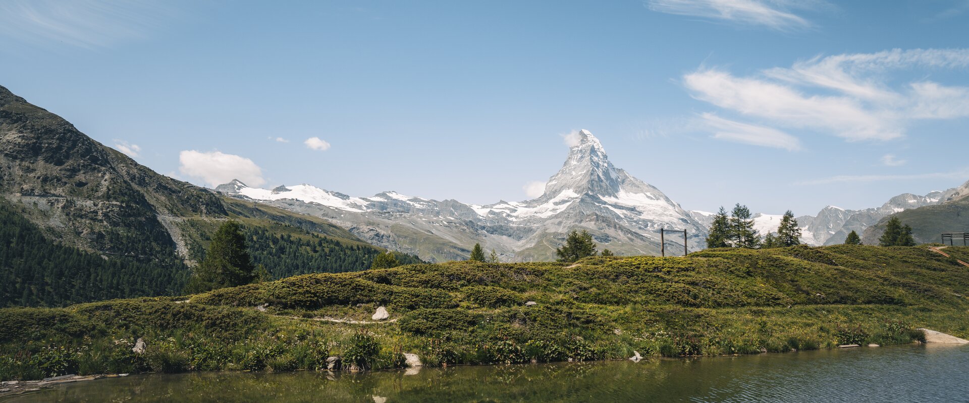 Ufer des Leisee mit Matterhorn Blick  | © Zermatt Bergbahnen 